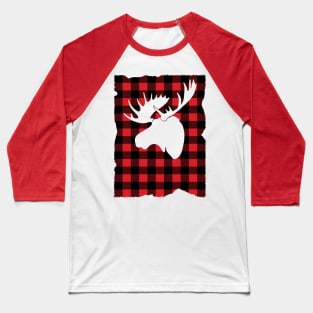 Winter Flannel Plaid Moose Baseball T-Shirt